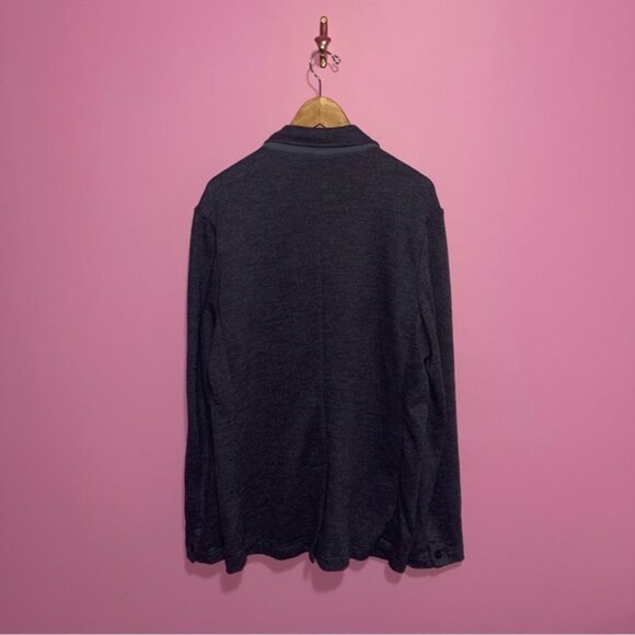 Faherty Blazer Men's Size Large Deep Navy Melange Inlet Knit Jacket Sweater - Picture 10 of 13